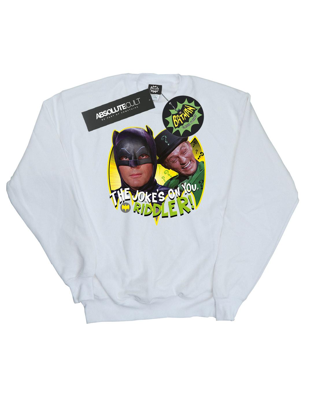 White - Front - DC Comics Girls Batman TV Series The Riddler Joke Sweatshirt