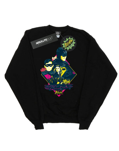 Black - Front - DC Comics Girls Batman TV Series Character Pop Art Sweatshirt