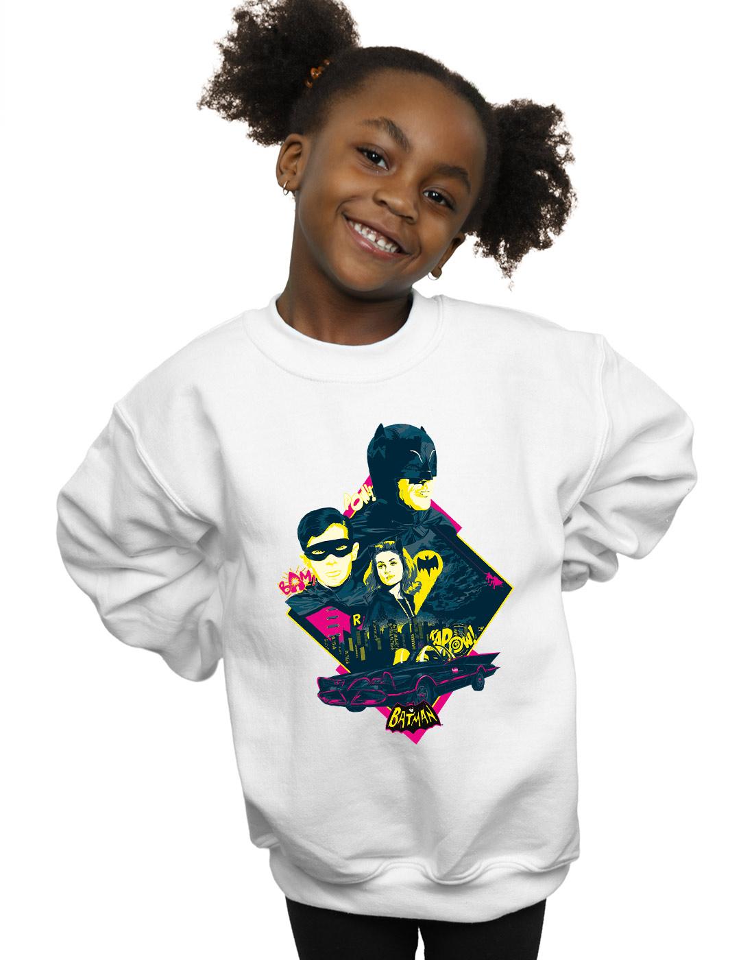 White - Back - DC Comics Girls Batman TV Series Character Pop Art Sweatshirt