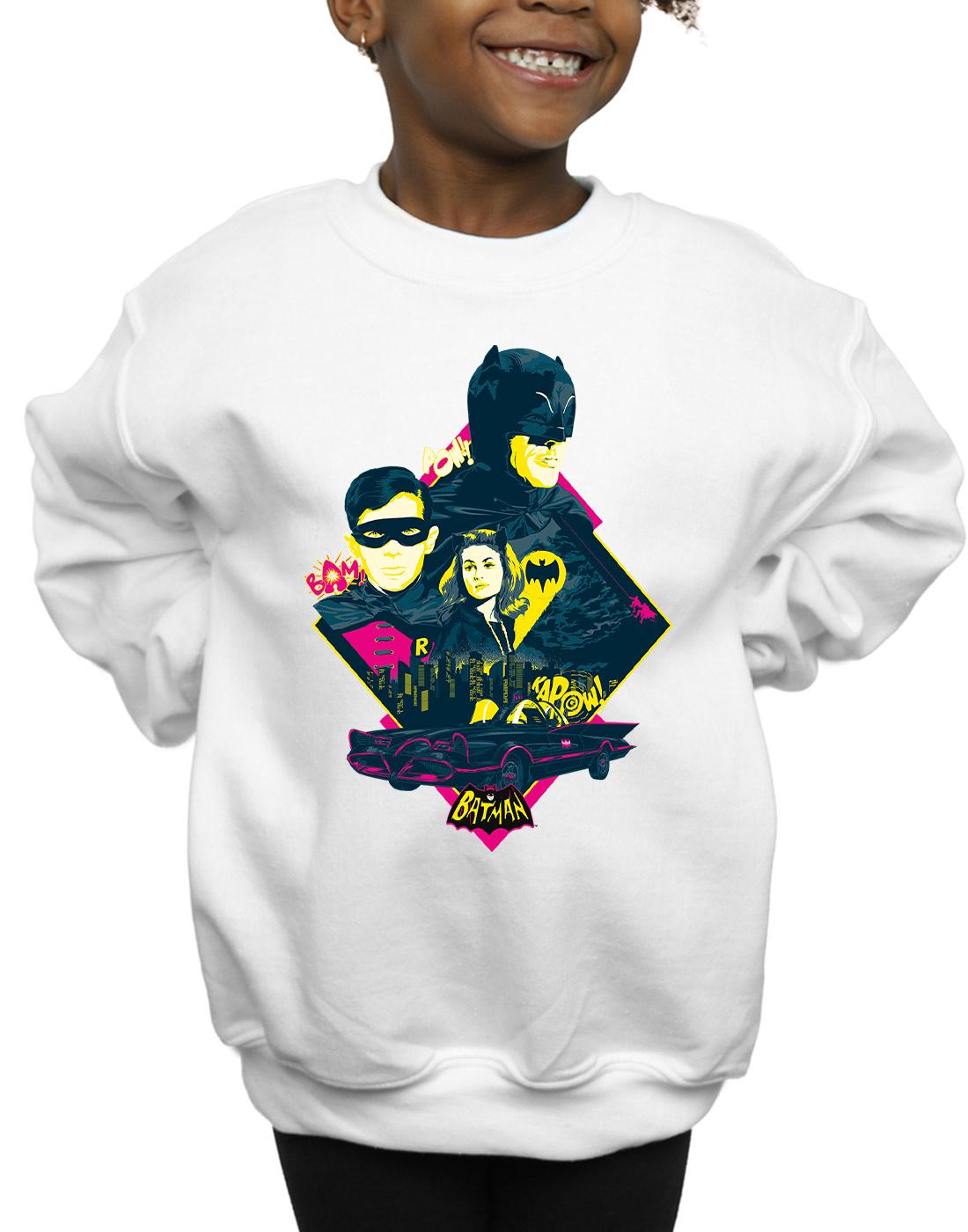 White - Side - DC Comics Girls Batman TV Series Character Pop Art Sweatshirt