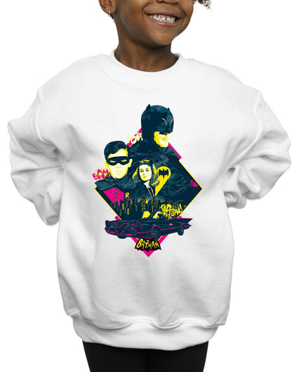 White - Side - DC Comics Girls Batman TV Series Character Pop Art Sweatshirt