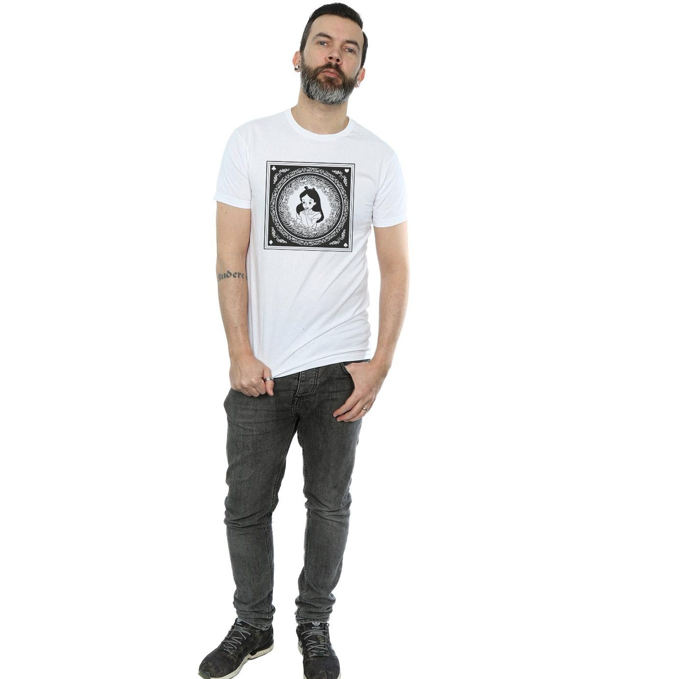 White - Lifestyle - Disney Mens Alice In Wonderland Box T-Shirt