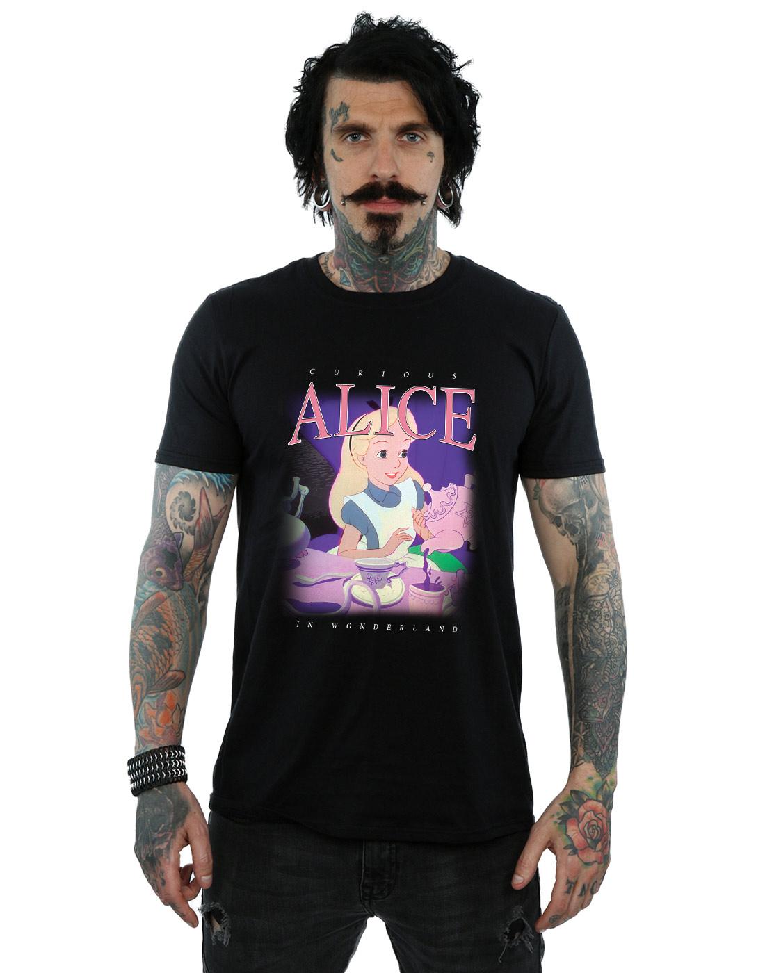 Black - Back - Disney Mens Alice in Wonderland Montage T-Shirt