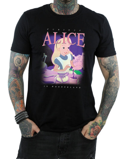 Black - Side - Disney Mens Alice in Wonderland Montage T-Shirt