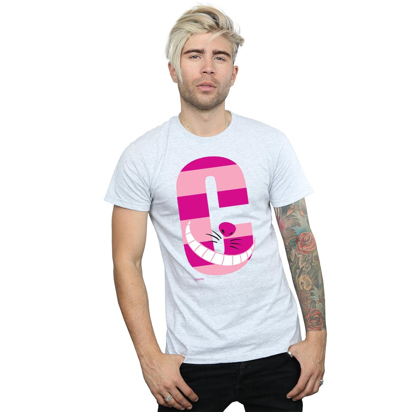 Sports Grey - Back - Disney Mens Alphabet A Is For Alice T-Shirt