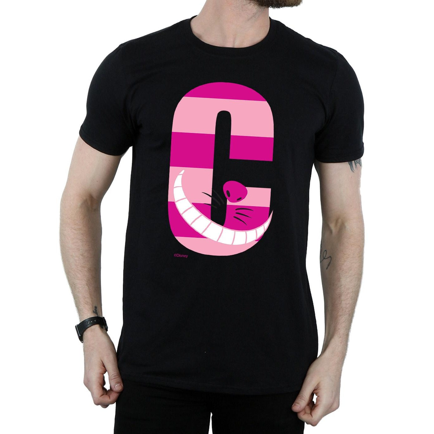 Black - Side - Disney Mens Alphabet A Is For Alice T-Shirt