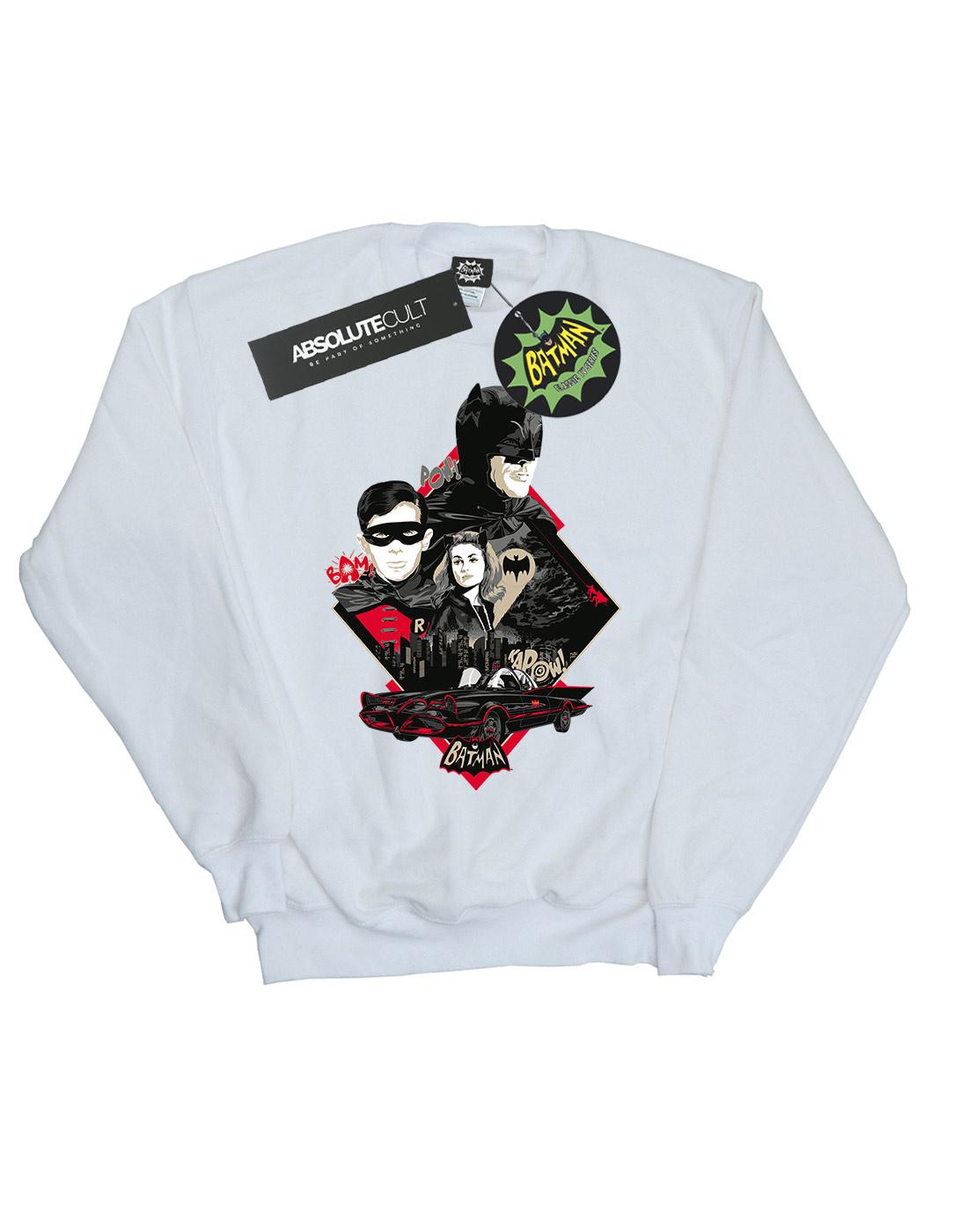 White - Front - DC Comics Girls Batman TV Series Character Skyline Sweatshirt