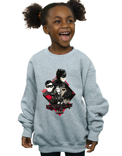 Sports Grey - Back - DC Comics Girls Batman TV Series Character Skyline Sweatshirt