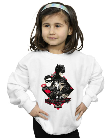 White - Back - DC Comics Girls Batman TV Series Character Skyline Sweatshirt