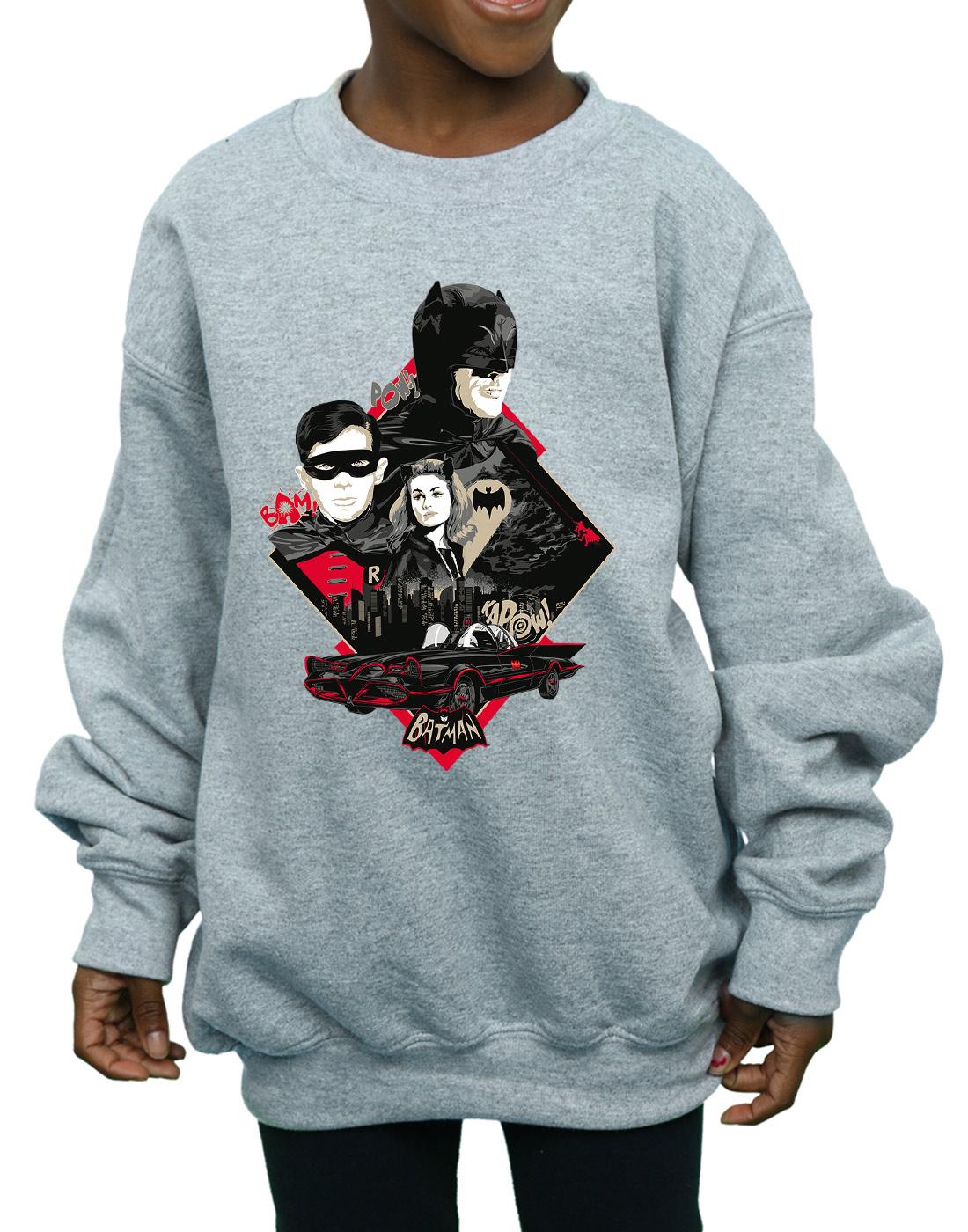 Sports Grey - Side - DC Comics Girls Batman TV Series Character Skyline Sweatshirt