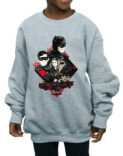 Sports Grey - Side - DC Comics Girls Batman TV Series Character Skyline Sweatshirt