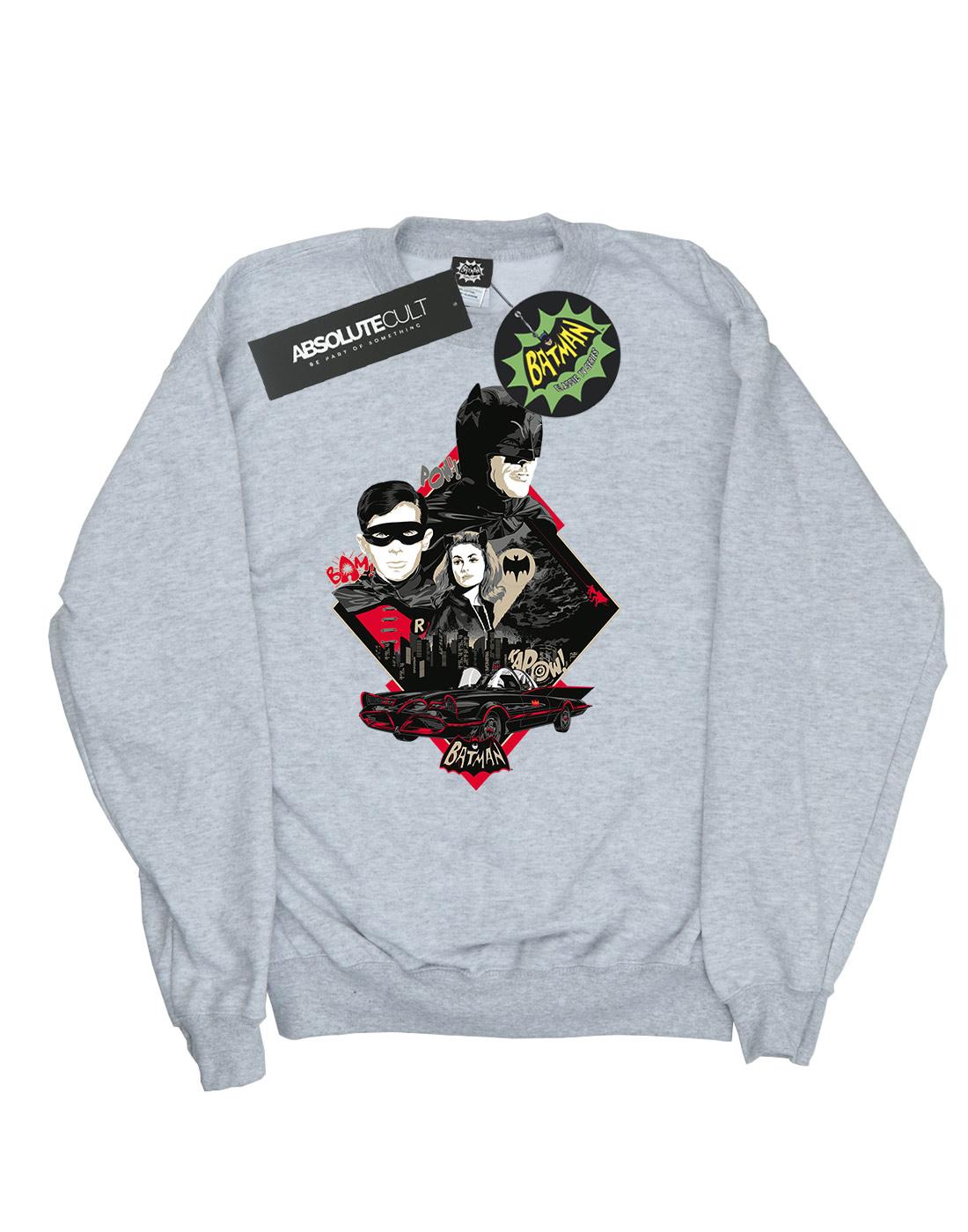 Sports Grey - Front - DC Comics Girls Batman TV Series Character Skyline Sweatshirt