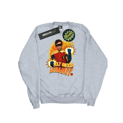 Sports Grey - Front - DC Comics Girls Batman TV Series Holy Smokes Sweatshirt