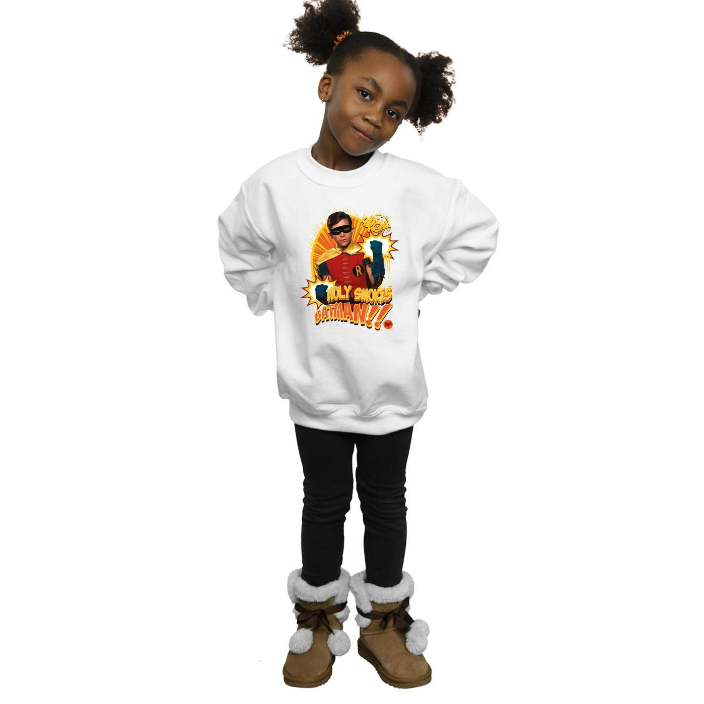White - Lifestyle - DC Comics Girls Batman TV Series Holy Smokes Sweatshirt