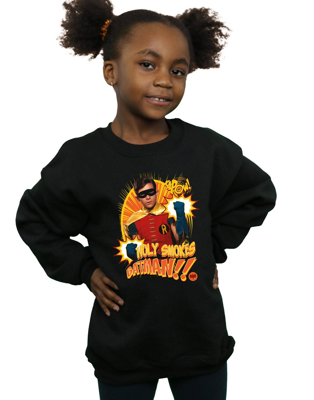 Black - Back - DC Comics Girls Batman TV Series Holy Smokes Sweatshirt