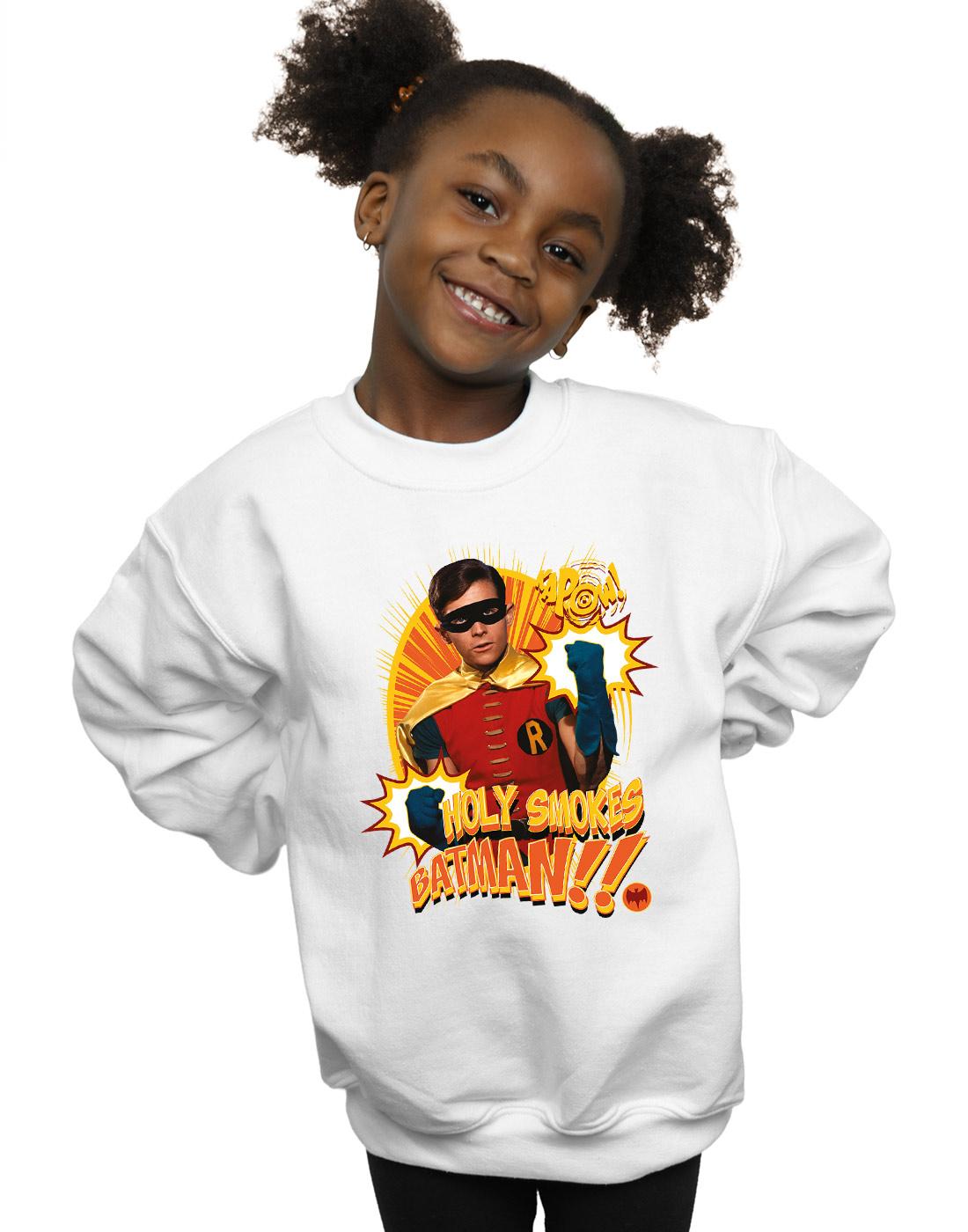 White - Back - DC Comics Girls Batman TV Series Holy Smokes Sweatshirt
