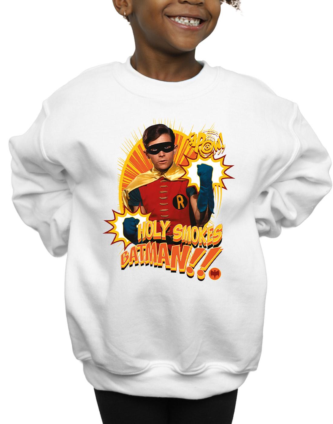 White - Side - DC Comics Girls Batman TV Series Holy Smokes Sweatshirt