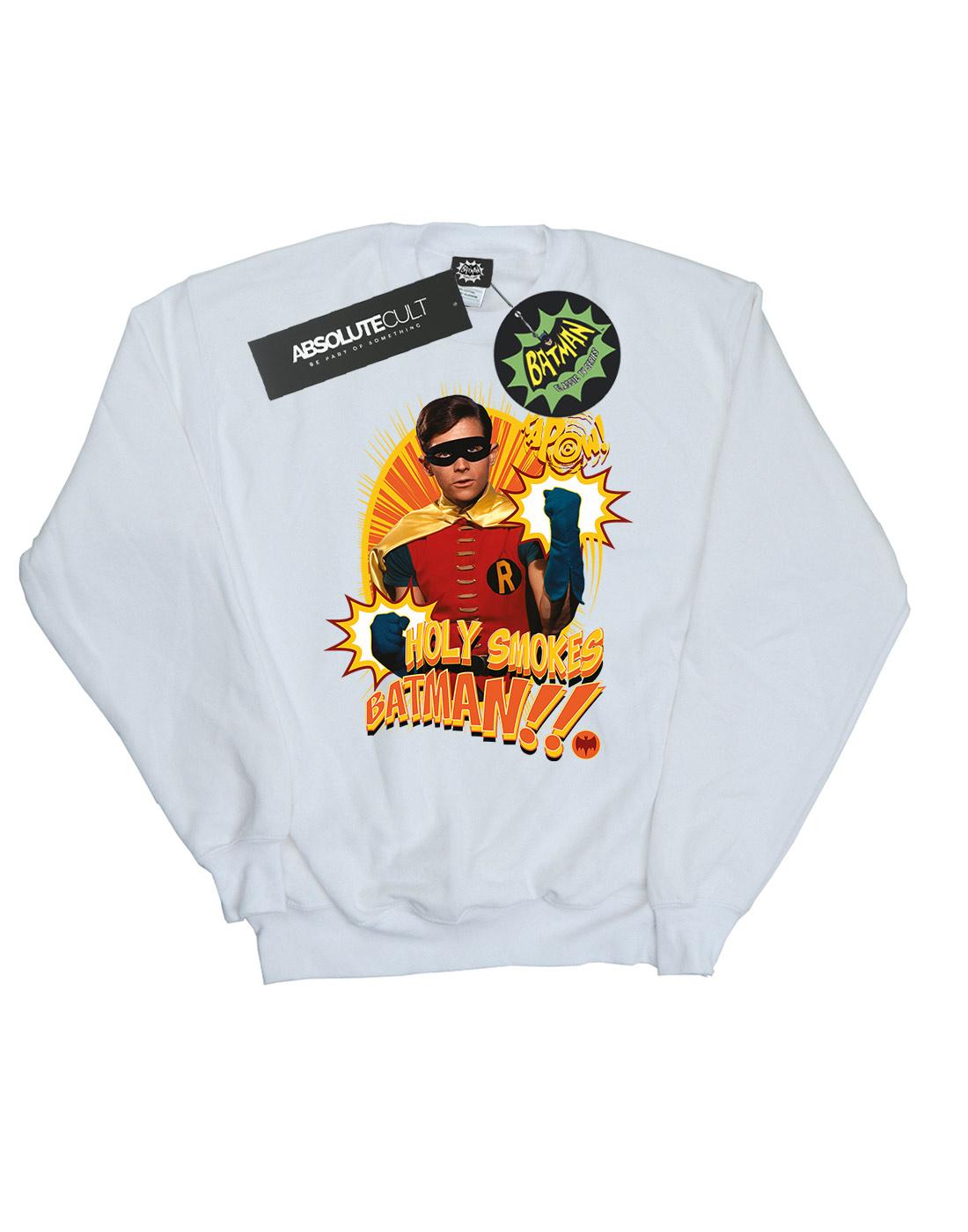 White - Front - DC Comics Girls Batman TV Series Holy Smokes Sweatshirt