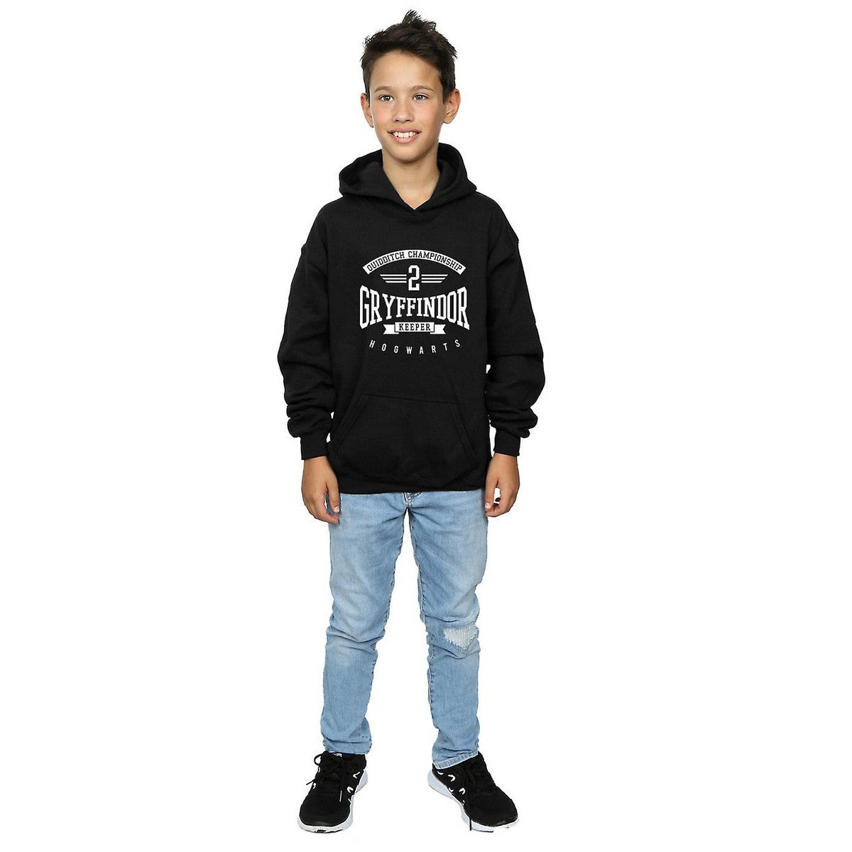 Black - Side - Harry Potter Boys Gryffindor Keeper Cotton Hoodie