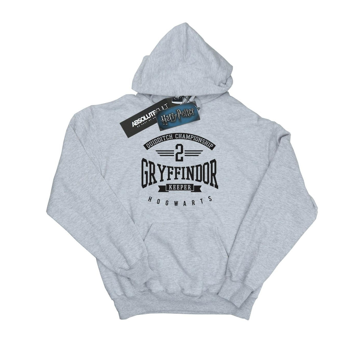 Sports Grey - Front - Harry Potter Boys Gryffindor Keeper Cotton Hoodie
