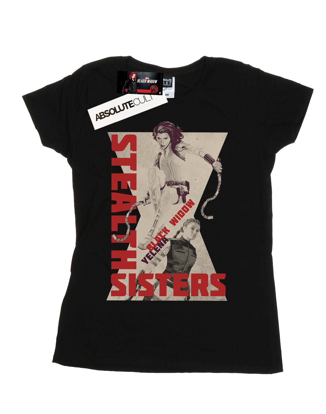 Black - Front - Marvel Womens-Ladies Black Widow Movie Stealth Sisters Cotton T-Shirt