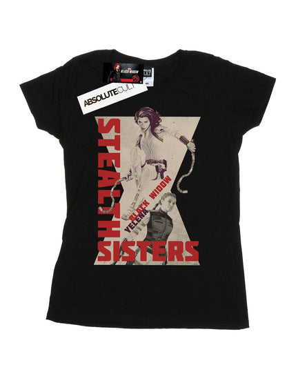 Black - Front - Marvel Womens-Ladies Black Widow Movie Stealth Sisters Cotton T-Shirt