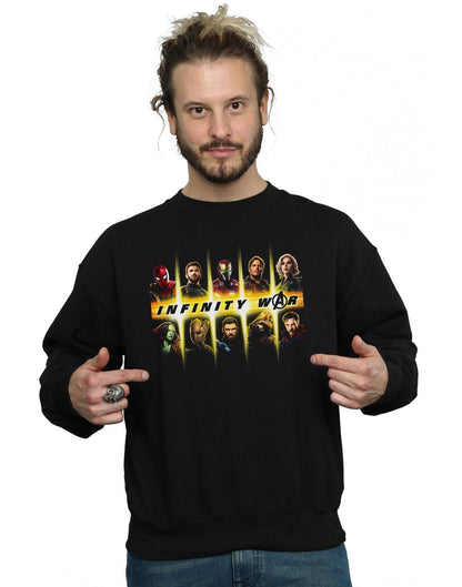 Black - Back - Marvel Mens Avengers Infinity War Team Lineup Cotton Sweatshirt