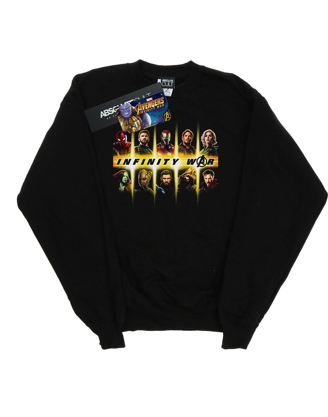 Black - Front - Marvel Mens Avengers Infinity War Team Lineup Cotton Sweatshirt