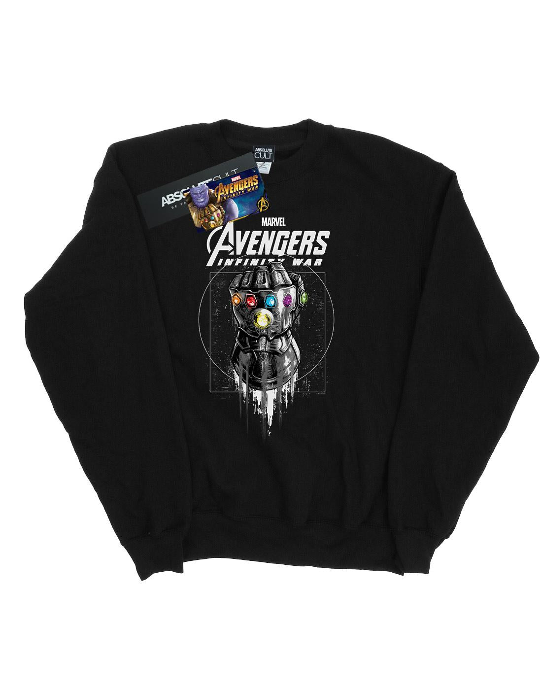 Black - Front - Marvel Mens Avengers Infinity War Gauntlet Cotton Sweatshirt