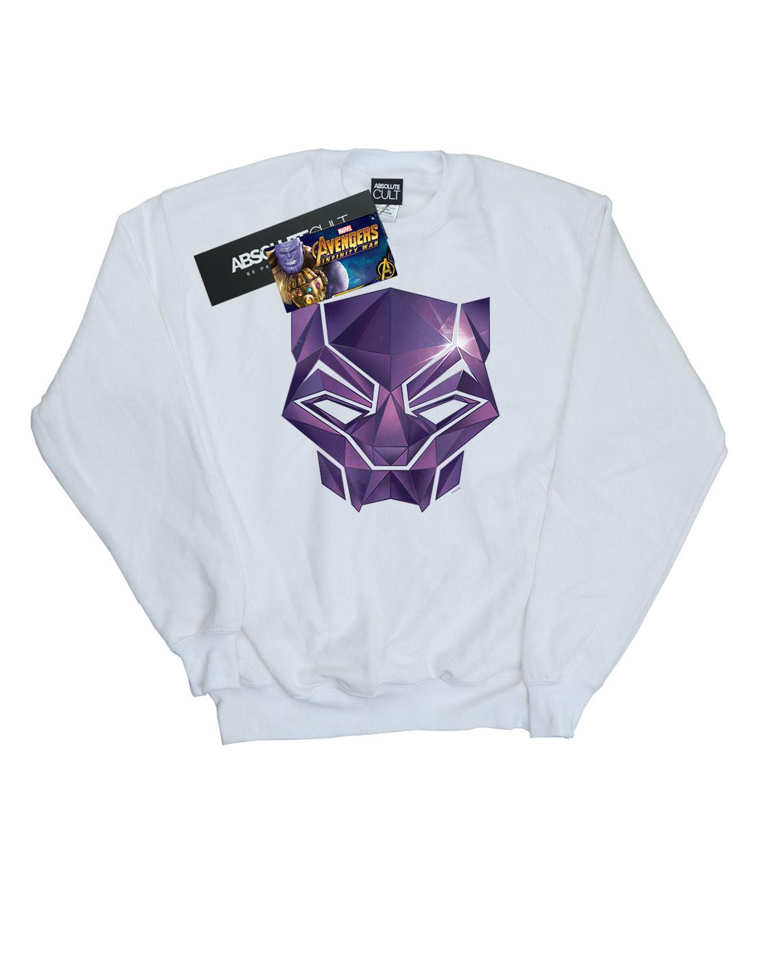 White - Front - Marvel Mens Avengers Infinity War Black Panther Geometric Cotton Sweatshirt