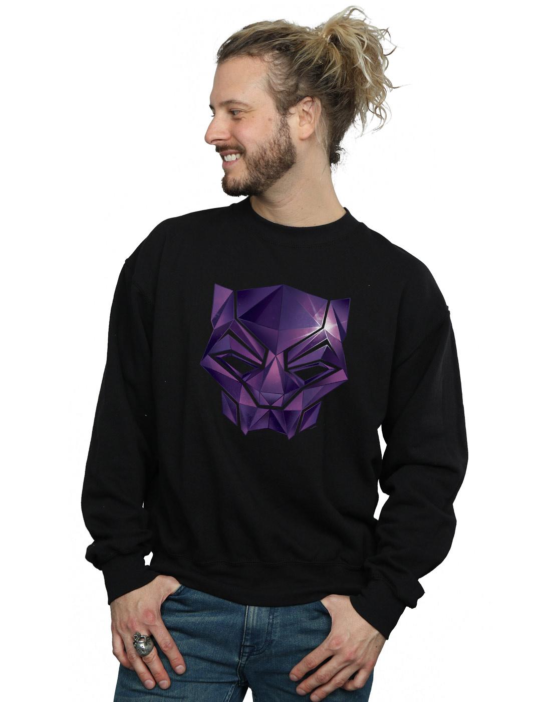Black - Back - Marvel Mens Avengers Infinity War Black Panther Geometric Cotton Sweatshirt