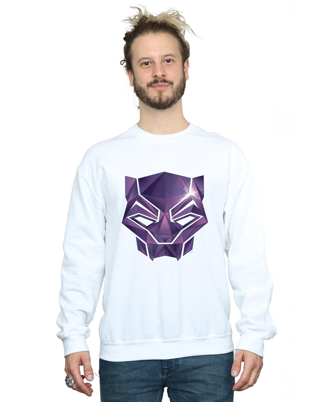 White - Back - Marvel Mens Avengers Infinity War Black Panther Geometric Cotton Sweatshirt