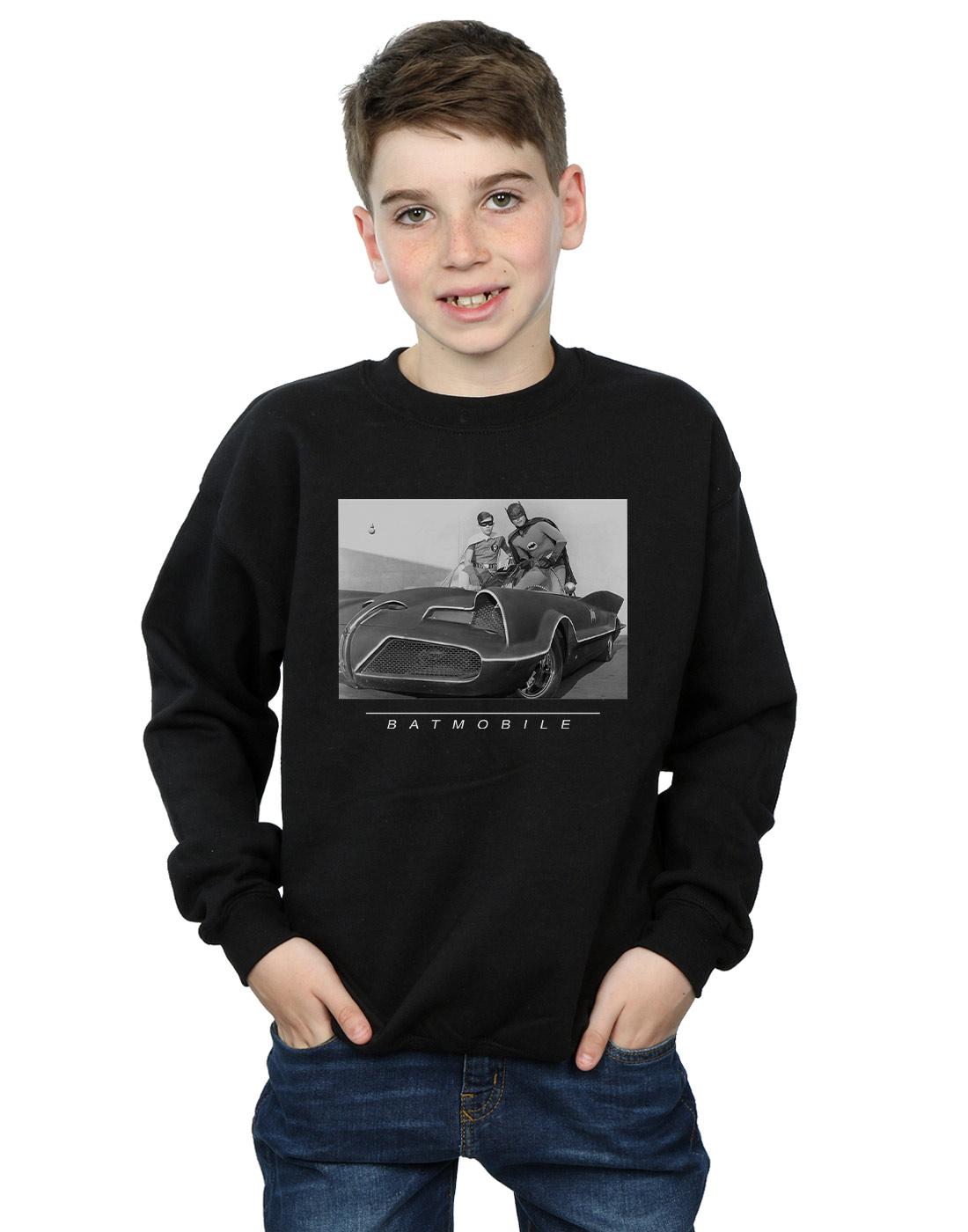Black - Back - DC Comics Boys Batman TV Series Batmobile Sweatshirt