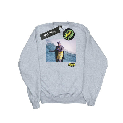 Sports Grey - Front - DC Comics Boys Batman TV Series Surfing Logo Sweatshirt