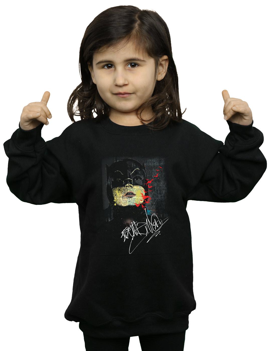 Black - Back - DC Comics Girls Batman TV Series Signature Sweatshirt