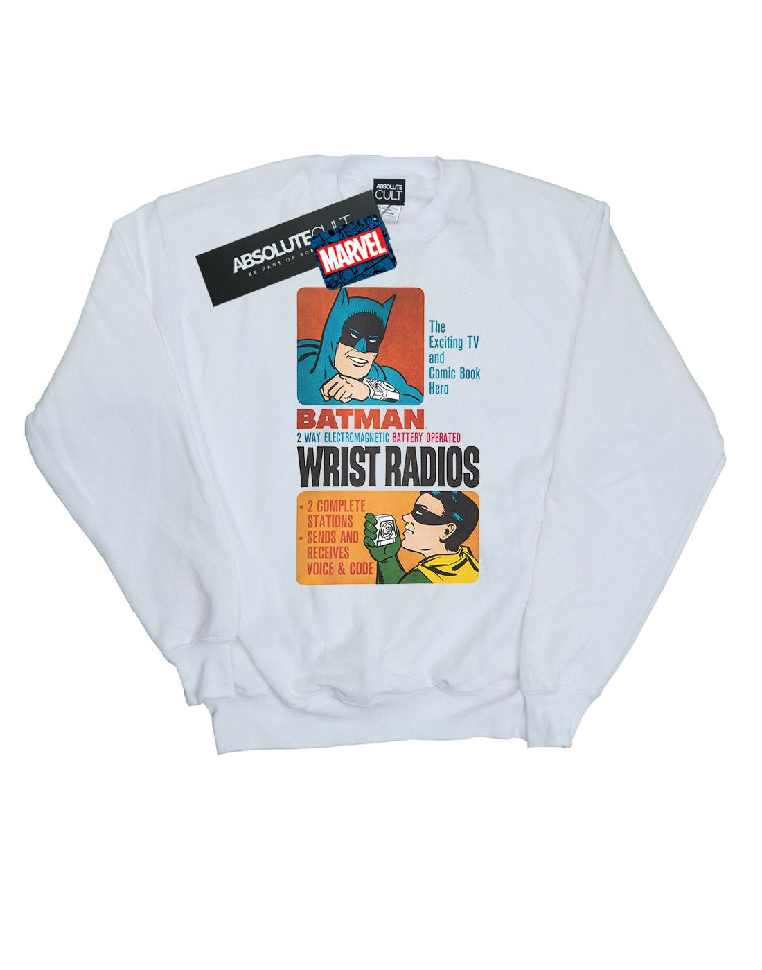 White - Front - DC Comics Girls Batman TV Series Wrist Radios Sweatshirt