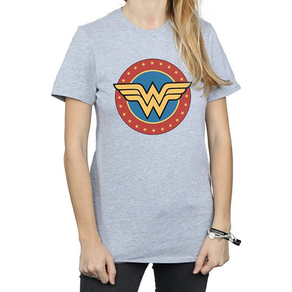 Sports Grey - Front - Wonder Woman Womens-Ladies Logo Boyfriend T-Shirt