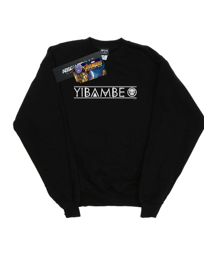 Black - Front - Marvel Mens Avengers Infinity War Black Panther Yibambe Cotton Sweatshirt