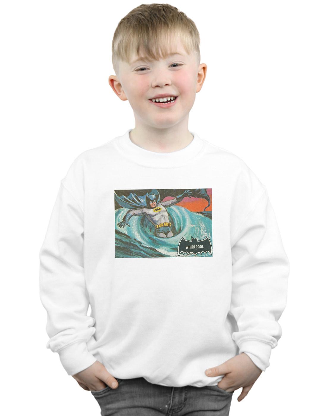 White - Back - DC Comics Boys Batman TV Series Whirlpool Sweatshirt