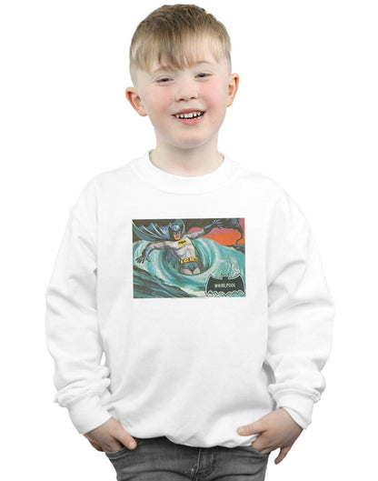 White - Back - DC Comics Boys Batman TV Series Whirlpool Sweatshirt