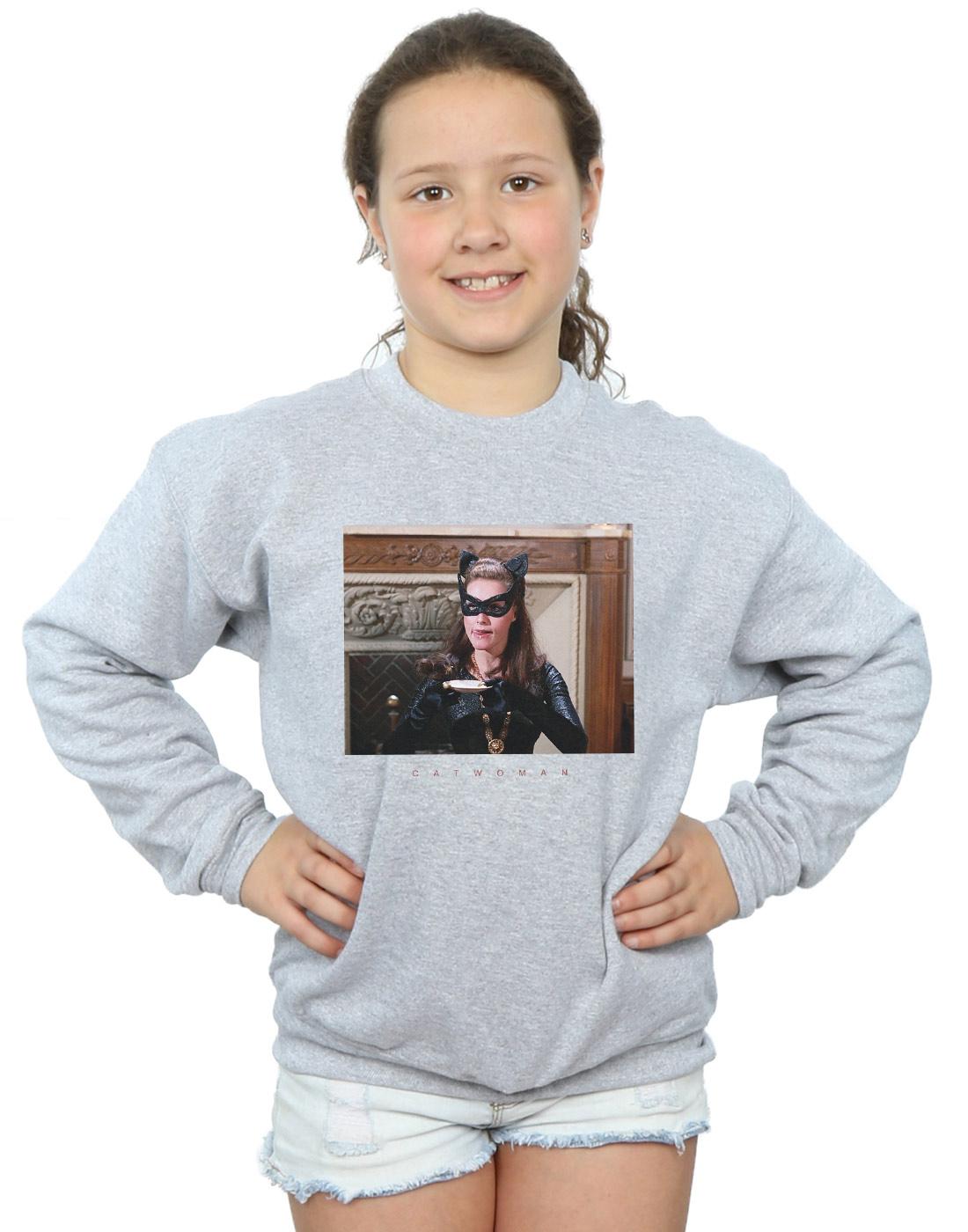 Sports Grey - Back - DC Comics Girls Batman TV Series Catwoman Photo Sweatshirt
