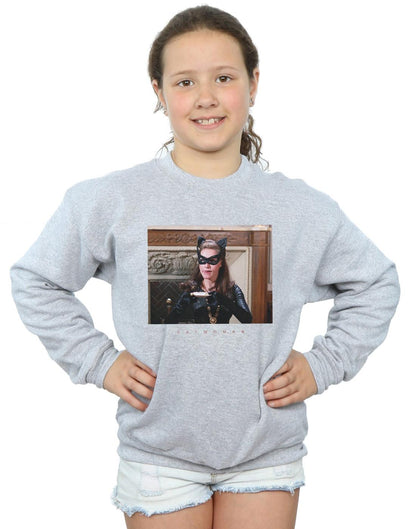 Sports Grey - Back - DC Comics Girls Batman TV Series Catwoman Photo Sweatshirt