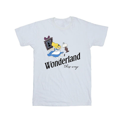 White - Front - Disney Mens Alice In Wonderland This Way T-Shirt