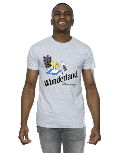 Sports Grey - Back - Disney Mens Alice In Wonderland This Way T-Shirt
