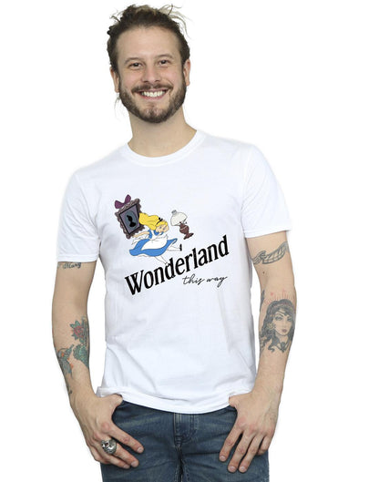 White - Back - Disney Mens Alice In Wonderland This Way T-Shirt