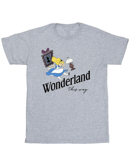 Sports Grey - Front - Disney Mens Alice In Wonderland This Way T-Shirt