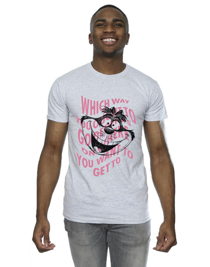 Sports Grey - Back - Disney Mens Alice In Wonderland Chesire Cat T-Shirt