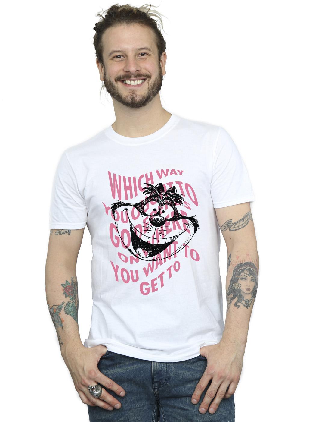White - Back - Disney Mens Alice In Wonderland Chesire Cat T-Shirt