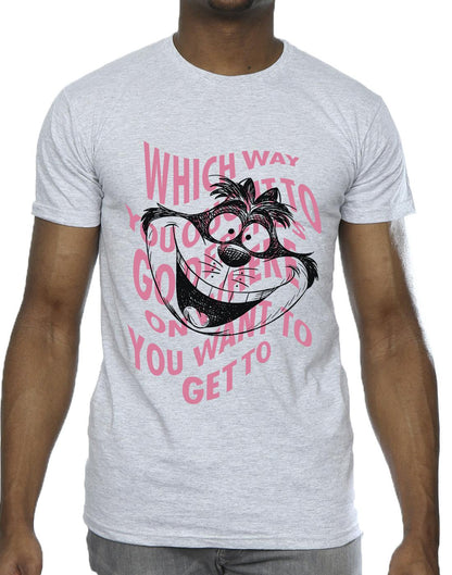 Sports Grey - Side - Disney Mens Alice In Wonderland Chesire Cat T-Shirt