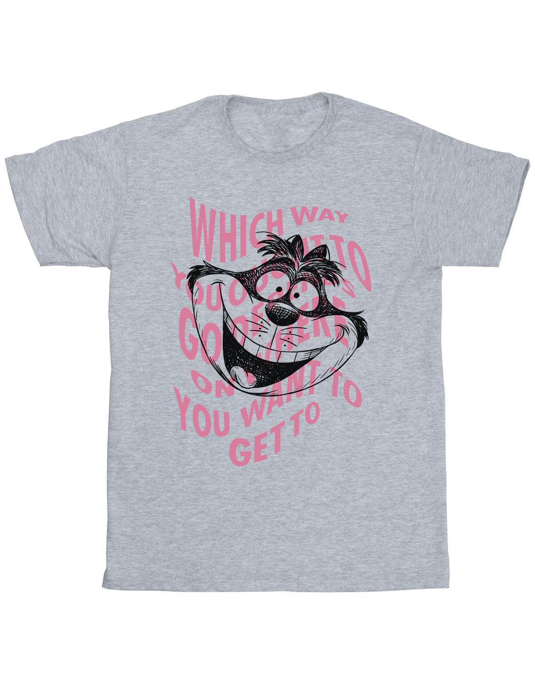 Sports Grey - Front - Disney Mens Alice In Wonderland Chesire Cat T-Shirt